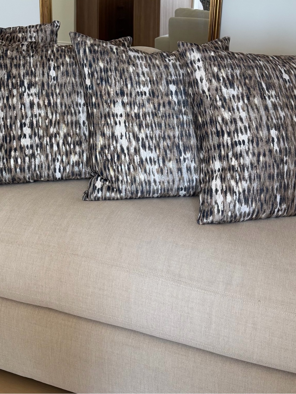 Z Gallerie Brown and Cream Abstract Pattern Accent Pillows